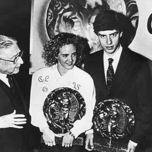 Con Mamen Sánchez y Finito de Córdoba en la entrega del galardón de Cordobeses del Año en 1990.