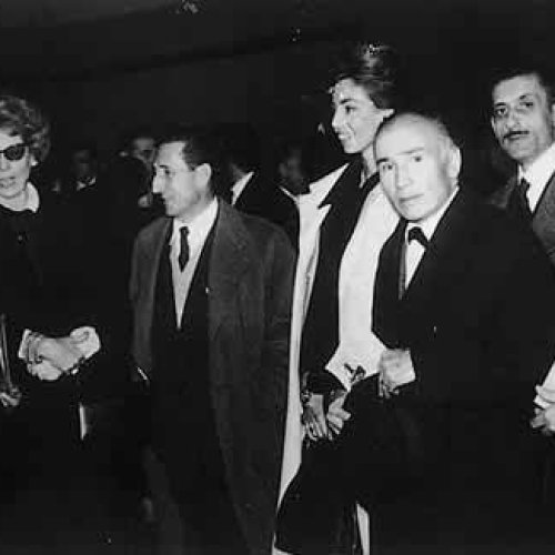 Con Daniel Vázquez Díaz, la marquesa de Yonsoles y Juan Antonio Morales, entre otros, en Madrid en 1950.